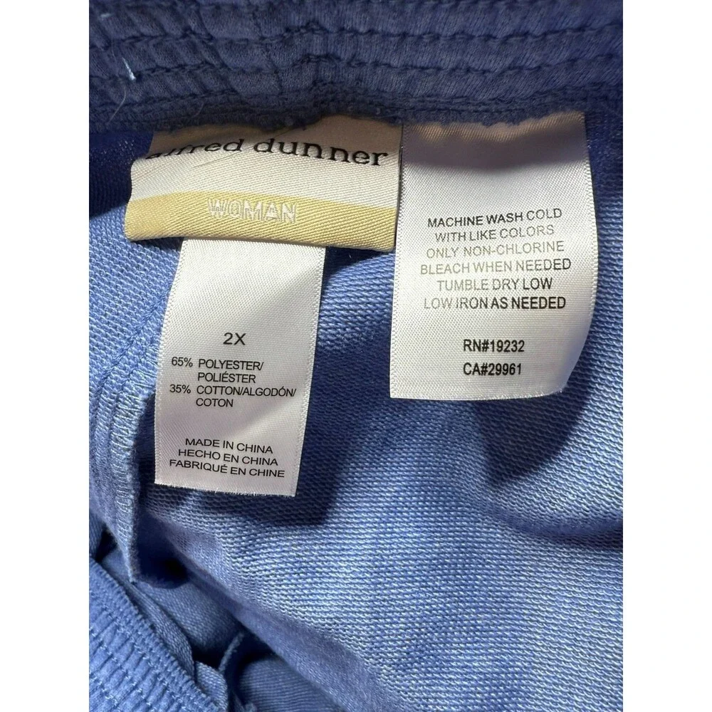 Alfred Dunner Relax & Enjoy Knit Pants - Heather Blue - 2X Proportioned Short - Picture 3 of 3
